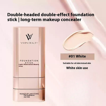 Waterproof Foundation Double-Head Concealer Stick Light Transparent Eraser Cover Beauty Muscle Brightening Skin Raising