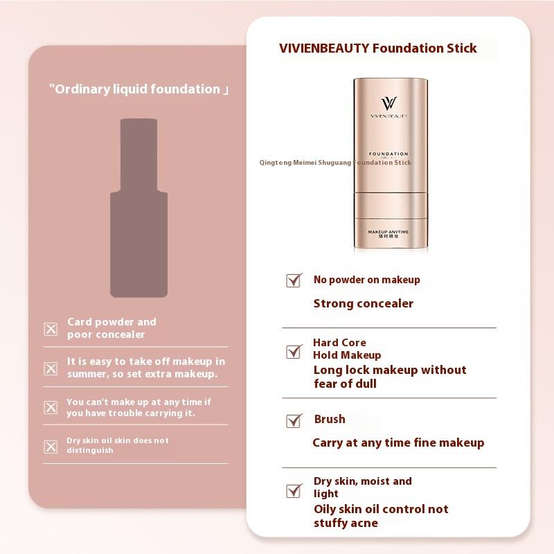 Waterproof Foundation Double-Head Concealer Stick Light Transparent Eraser Cover Beauty Muscle Brightening Skin Raising